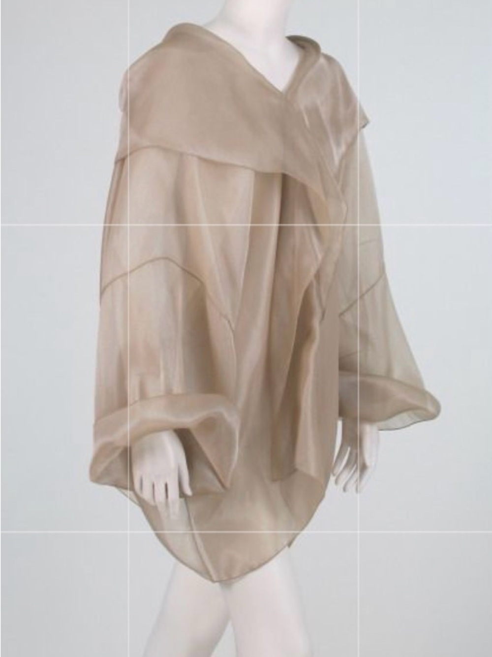Zoran Minimalist Structured Art to Wear Hooded Cardigan Style Top - Picture 12 of 12